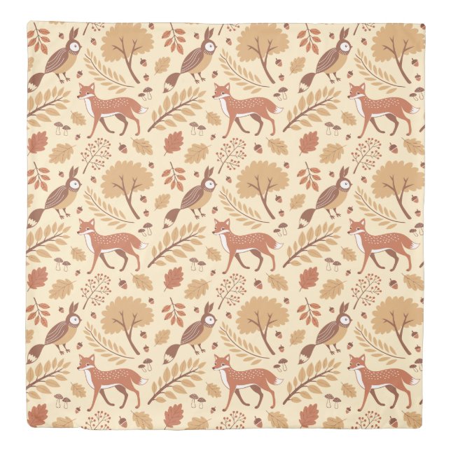 Elegant Scandinavian Fall Pattern Duvet Cover (Front)