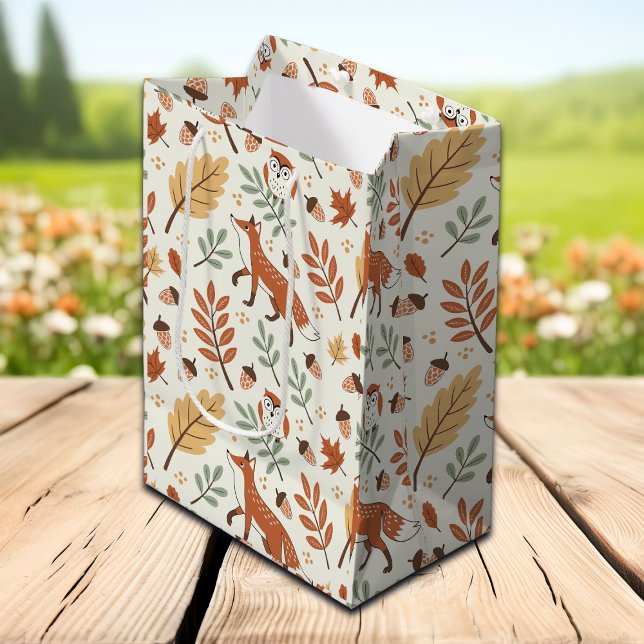 Elegant Scandinavian Fall Pattern Medium Gift Bag (Creator Uploaded)
