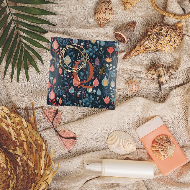 Elegant Scandinavian Floral | Monogram Trinket Tray (Creator Uploaded)