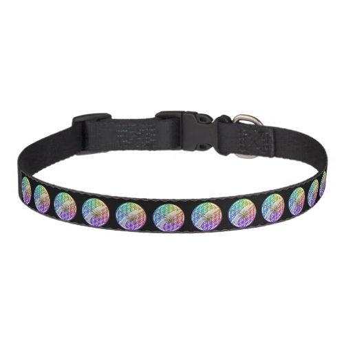 Elegant scared geometry colorful dragonfly art pet collar