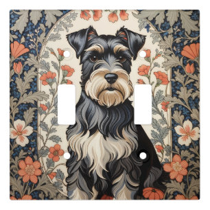 Elegant Schnauzer William Morris Inspired Floral Light Switch Cover