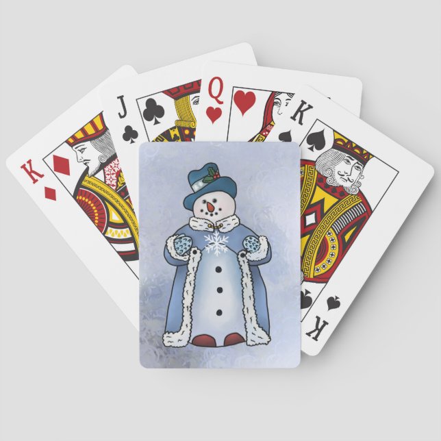 Elegant Schneemann Poker Cards (Back)