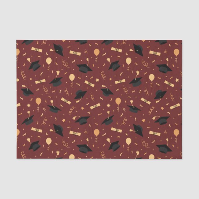 Elegant School Graduation Theme Burgundy  Tissue Paper (Front)