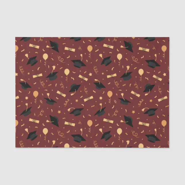 Elegant School Graduation Theme Burgundy Tissue Paper | Zazzle