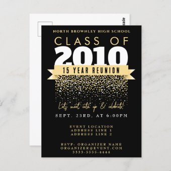 Elegant School Reunion Design Invitation Postcard | Zazzle