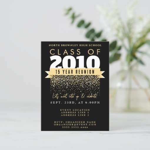 Elegant School Reunion Design Invitation Postcard | Zazzle