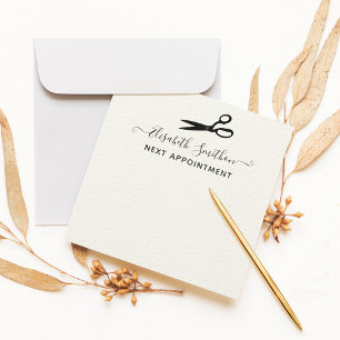     Elegant Scissors Hair Stylist Next Appointment Note Card