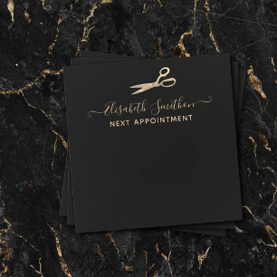     Elegant Scissors Hair Stylist Next Appointment Note Card