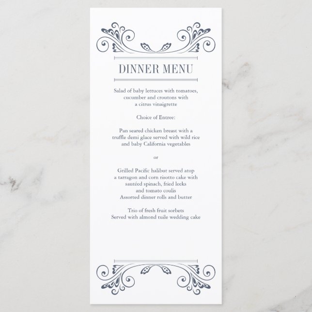 Elegant Sconce Reception Menu Rack Card (Front)