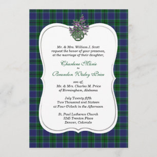 Elegant Scott Clan Tartan Wedding Invitation
