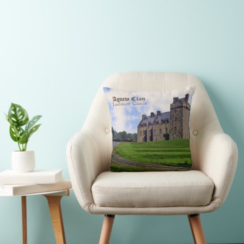 Elegant Scottish Agnew Clans Lochnaw Castle Throw Pillow