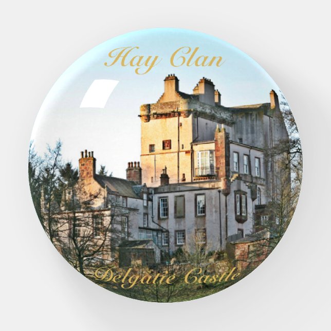Elegant Scottish Hay Clan's Delgatie Castle Paperweight (Front)