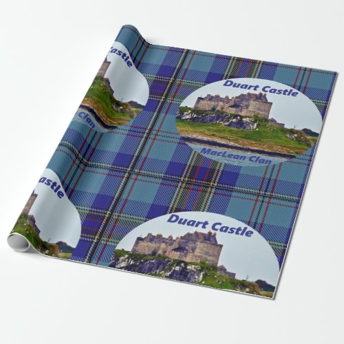 Elegant Scottish MacLean Clan Duart Castle Tartan Wrapping Paper