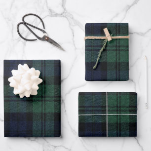 Elegant Scottish Tartan Plaid Christmas Wrapping Paper Sheets