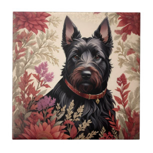 Elegant Scottish Terrier Dog Portrait  Ceramic Tile