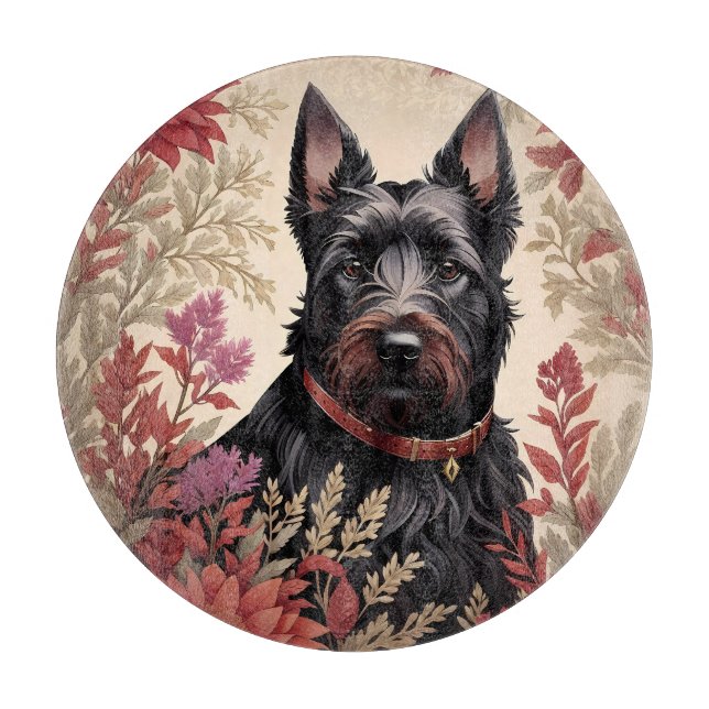 Elegant Scottish Terrier Dog Portrait  Cutting Board (Front)