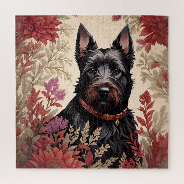 Elegant Scottish Terrier Dog Portrait  Jigsaw Puzzle (Vertical)