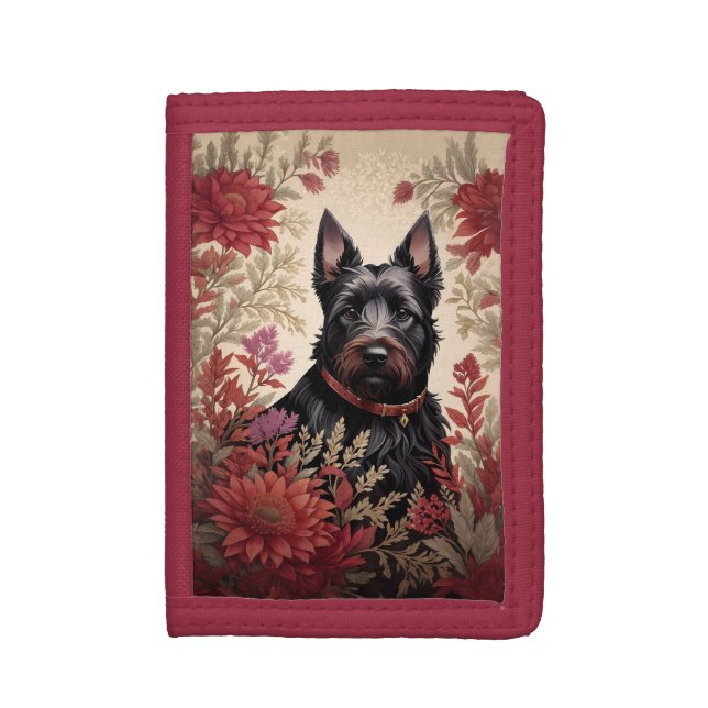 Elegant Scottish Terrier Dog Portrait  Trifold Wallet (Front Vertical)
