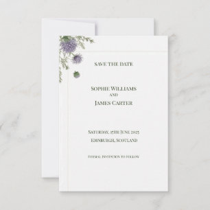 Elegant Scottish Thistle Corner Wedding Save The D Date