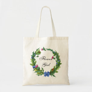 Elegant Scottish Thistle Floral Flower Girl Tote Bag