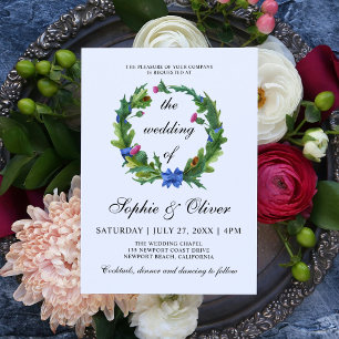 Elegant Scottish Thistle Floral Wedding Invitation