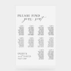 Elegant Script 10 table Seating Chart Acrylic Sign