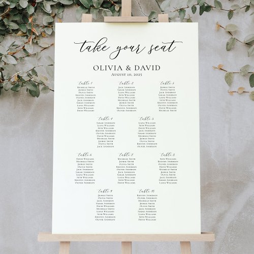Elegant Script 10 Tables Welcome Seating Chart