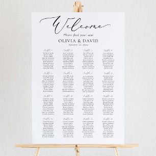 Elegant Script 16 Tables Welcome Seating Chart