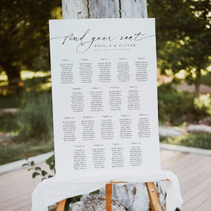 Elegant Script 18 Tables Welcome Seating Chart