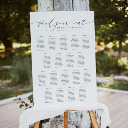 Elegant Script 18 Tables Welcome Seating Chart