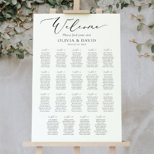 Elegant Script 19 Tables Welcome Seating Chart Foam Board