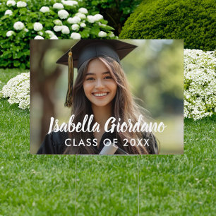 Elegant Script 2026 Custom Graduation Photo Sign