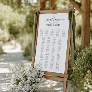 Elegant Script 21 Tables Welcome Seating Chart Foam Board
