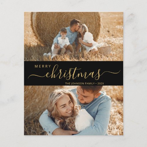 Elegant Script 2 Photo Christmas Holiday Card