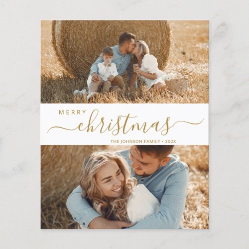 Elegant Script 2 Photo Christmas Holiday Card