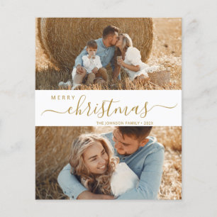 Elegant Script 2 Photo Collage Christmas Flyer