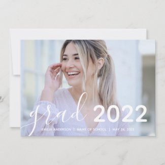 Elegant Script 2 Photo Graduation Announcement