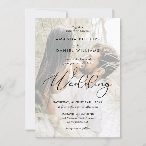 Elegant Script 2 Photo Wedding Invitation