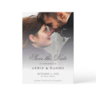 Elegant Script 2 Sided Photo Save the Date Wedding