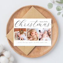 Elegant Script 3 Photo First Christmas Together