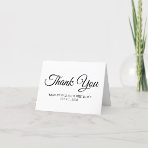 Elegant Script 50th Birthday Letterpress Thank You Card
