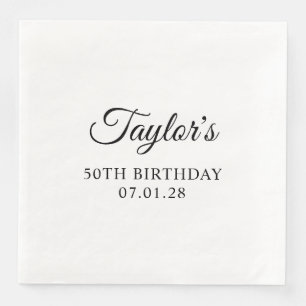 Elegant Script 50th Birthday Paper Dinner Napkins