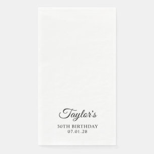 Elegant Script 50th Birthday Paper Guest Towels