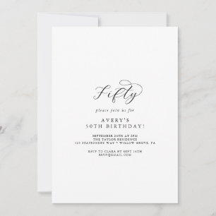 Elegant Script 50th Birthday Party Invitation