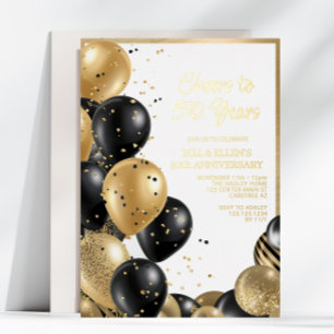 Elegant Script 50th Wedding Anniversary Foil Invitation