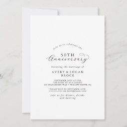 Elegant Script 50th Wedding Anniversary Invitation | Zazzle