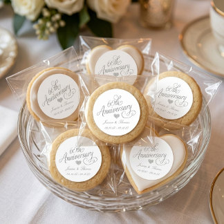 Elegant Script 60th Diamond Wedding Anniversary Classic Round Sticker