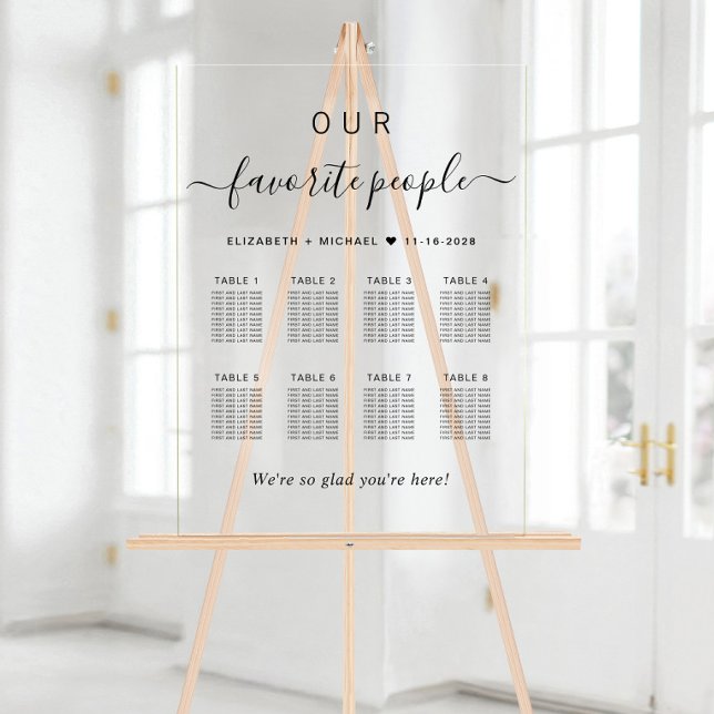 Elegant Script 8 Table Wedding Seating Chart (Creator Uploaded)