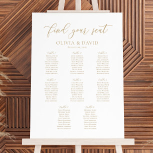 Elegant Script 8 Tables Welcome Seating Chart Foam Board