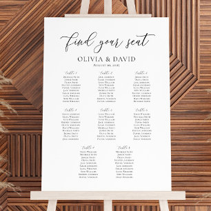 Elegant Script 8 Tables Welcome Seating Chart Foam Board
